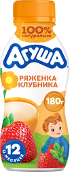 Ряженка детская АГУША Клубника 2,9%, с 12 месяцев, без змж, 180г, картинка