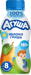 Йогурт питьевой детский АГУША Яблоко, груша 2,7%, с 8 месяцев, без змж, 180г, крупный план