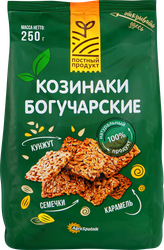 Козинаки БОГУЧАРСКИЕ Классические на основе семян подсолнечника и кунжута, 250г, картинка
