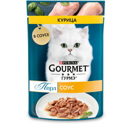 Корм консервированный для взрослых кошек ГУРМЭ Перл Нежное филе с курицей в соусе, 75г, изображение