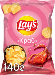 Чипсы картофельные LAY'S Краб, 140г, изображение