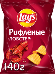 Чипсы картофельные LAY'S Рифленые Лобстер, 140г, детальное фото