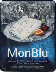 Сыр MONBLU с голубой благородной плесенью 50%, без змж, 100г, крупный план