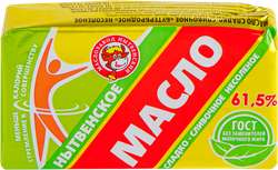 Масло сливочное МЗ НЫТВЕНСКИЙ Бутербродное несоленое 61,5%, без змж, 175г, вид