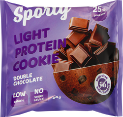 Печенье протеиновое SPORTY Protein Light Двойной шоколад, 40г, фотография