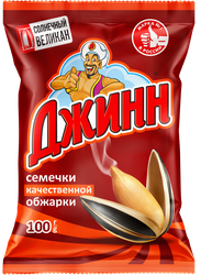 Семечки подсолнечные ДЖИНН Солнечный великан, обжаренные, 100г, крупный план