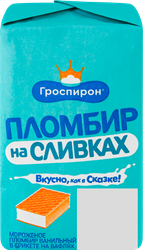 Мороженое ГРОСПИРОН Пломбир на сливках 15%, без змж, сэндвич, 90г, детальное фото