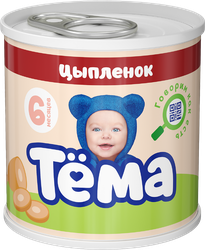 Пюре мясное ТЕМА Цыпленок, с 6 месяцев, 90г, фото