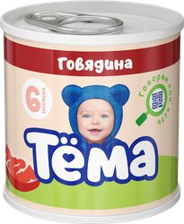 Пюре мясное ТЕМА Говядина, с 6 месяцев, 90г, вид
