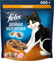 Корм сухой для взрослых кошек FELIX Двойная вкуснятина с птицей, 600г, картинка