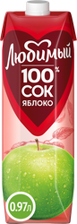 Сок ЛЮБИМЫЙ Яблочный осветленный, 0.97л, крупный план