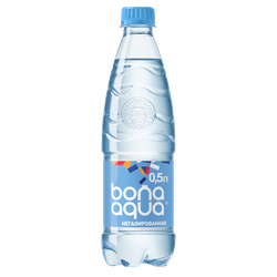 Вода питьевая BONA AQUA негазированная, 0.5л, крупный план