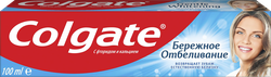 Зубная паста COLGATE Бережное отбеливание, с фтором и кальцием, 100мл, крупный план