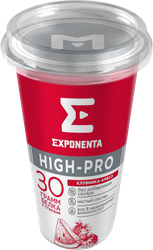 Напиток кисломолочный EXPONENTA High-pro Клубника, арбуз обезжиренный с высоким содержанием белка, без змж, 250г, вид