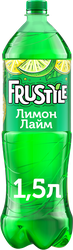 Напиток ФРУСТАЙЛ Лимон, лайм газированный, 1.5л, крупный план