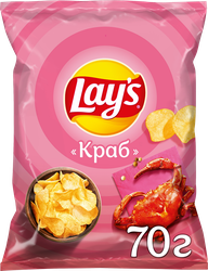 Чипсы картофельные LAY'S со вкусом краба, 70г, вид