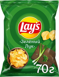 Чипсы картофельные LAY'S со вкусом молодого зеленого лука, 70г, фото