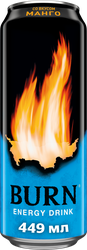 Напиток энергетический BURN Манго сильногазированный, 0.449л, детальное фото