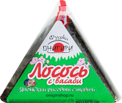 Онигири ФУДЖИ лосось с васаби, 120г, крупный план