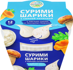Сурими-шарики МЕРИДИАН с мягким сыром и лесными грибами, 100г, изображение