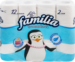 Бумага туалетная FAMILIA Classic 2-слоя, 12шт, картинка