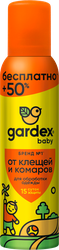 Аэрозоль от клещей и комаров GARDEX Baby на одежду, 150мл, вид