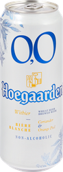 Напиток пивной безалкогольный HOEGAARDEN 0,0, 0.33л, крупный план