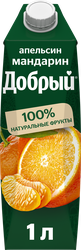 Напиток сокосодержащий ДОБРЫЙ Апельсин, мандарин, 1л, вид