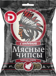 Продукт сыровяленый из мяса птицы ДЫМОВ Чипсы с индейкой, экстра, нарезка, 25г, вид