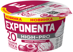 Продукт высокобелковый кисломолочный EXPONENTA High-Pro Вишня, пломбир, без змж, 160г, детальное фото