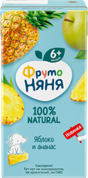 Нектар фруктовый ФРУТОНЯНЯ Яблоко и ананас, с 6 месяцев, 200мл, фото