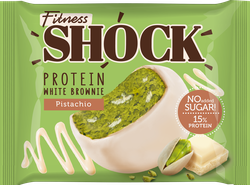 Брауни FITNESSHOCK Белый шоколад и фисташка, 50г, картинка