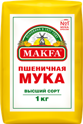 Мука пшеничная MAKFA хлебопекарная высший сорт, 1кг, картинка