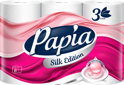 Бумага туалетная PAPIA Silk Edition 3-слоя, 6шт, детальное фото