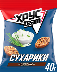 Сухарики ХРУСTEAM Хрустящие Сметана, 40г, фотография