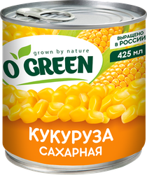 Кукуруза O`GREEN Десертная, сладкая, 425мл, вид