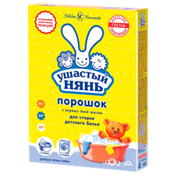 Стиральный порошок для детского белья УШАСТЫЙ НЯНЬ, 400г, крупный план
