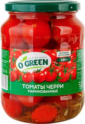 Томаты черри маринованные O`GREEN, 720мл, крупный план