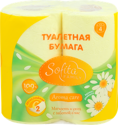 Бумага туалетная SOFITA 2-слоя с отдушкой, 4шт, детальное фото