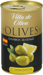 Оливки зеленые с лимоном VILLA DE OLIVA, 314мл, фото