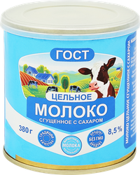 Молоко сгущенное с сахаром 8,5%, ГОСТ, без змж, 380г, фотография
