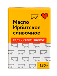 Масло сливочное ИРБИТСКОЕ Крестьянское 72,5%, без змж, 180г, детальное фото