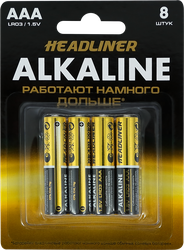 Батарейка алкалиновая HEADLINER ААА, Арт. LR03-8B, 8шт, изображение