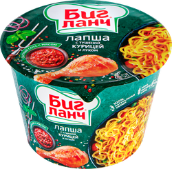 Лапша БИГ ЛАНЧ с тушеной курицей и луком, 90г, картинка