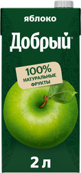 Сок ДОБРЫЙ Яблоко, 2л, крупный план