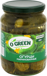 Огурцы маринованные O`GREEN 6–9см, с/б 680г., вид