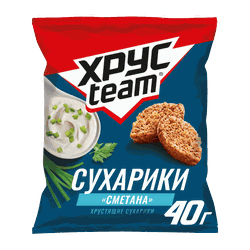 Сухарики ХРУСTEAM Хрустящие Сметана, 40г, крупный план