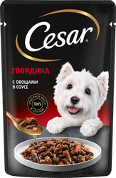 Корм консервированный для взрослых собак CESAR с говядиной и овощами, 100г, фотография