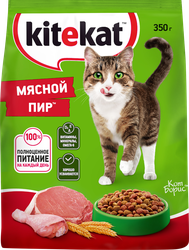Корм сухой для кошек KITEKAT Мясной пир, 350г, фото