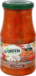 Фасоль O`GREEN По-домашнему, с грибами, 530г, фотография